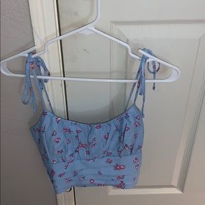 NEW Forever 21 Floral Smocked Cami Tie Strap Top